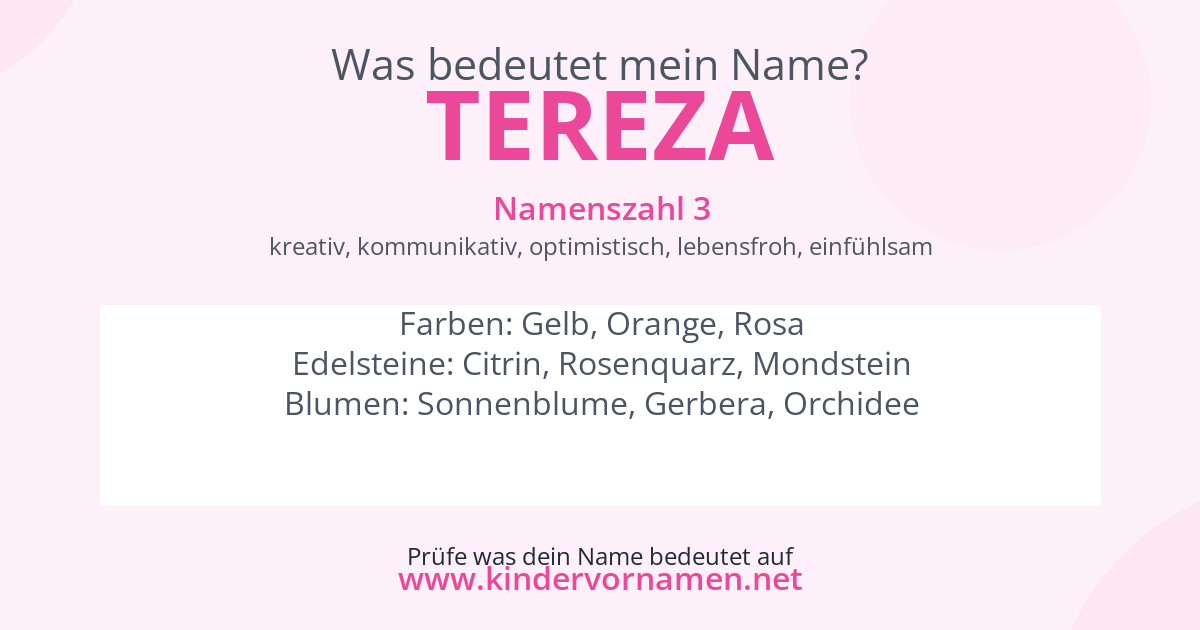 Was bedeutet der Name Tereza?