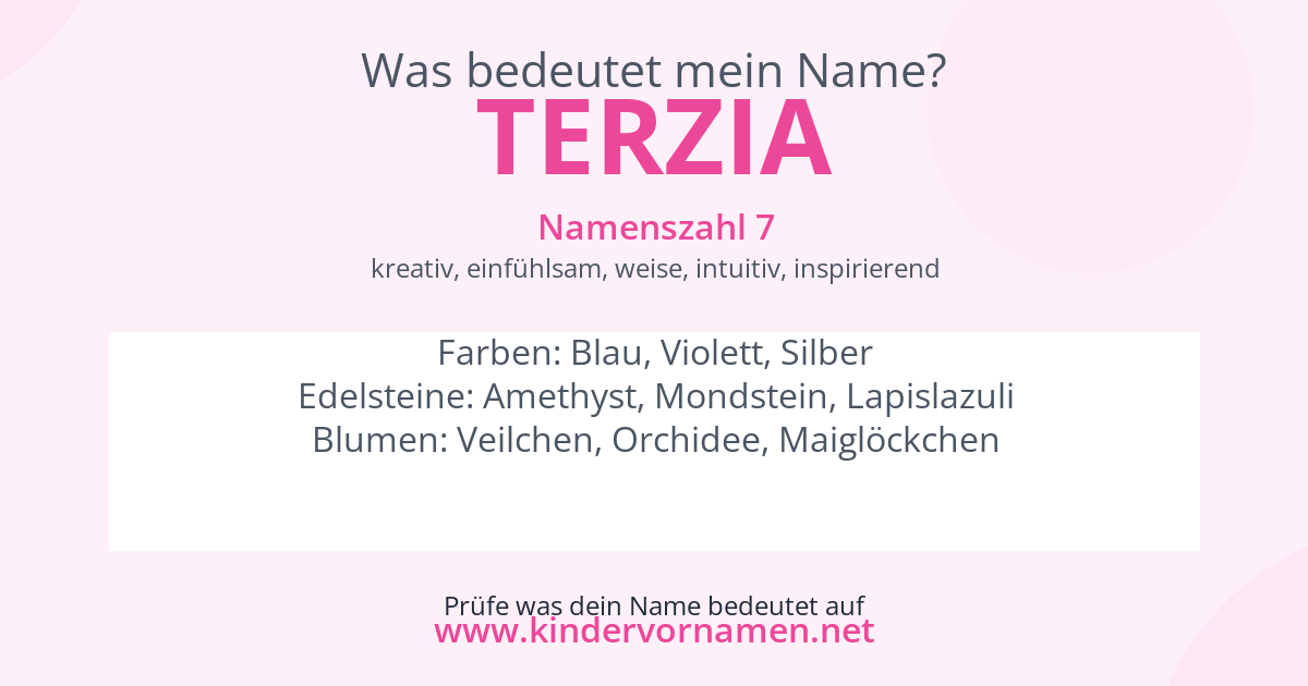 Was bedeutet der Name Terzia?