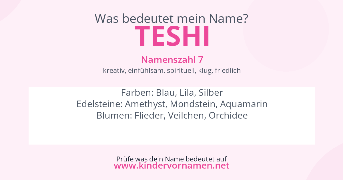 Was bedeutet der Name Teshi?