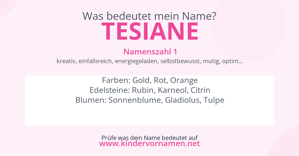 Was bedeutet der Name Tesiane?