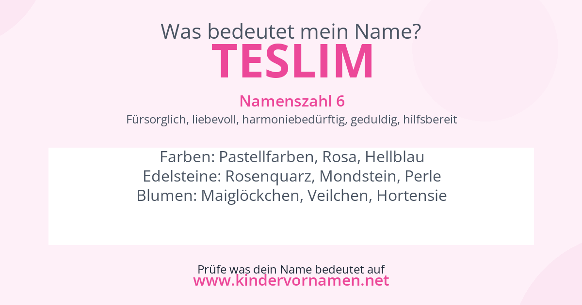 Was bedeutet der Name Teslim?