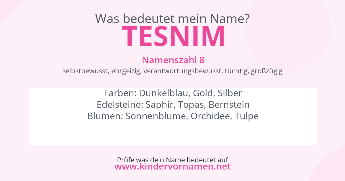 Was bedeutet der Name Tesnim?