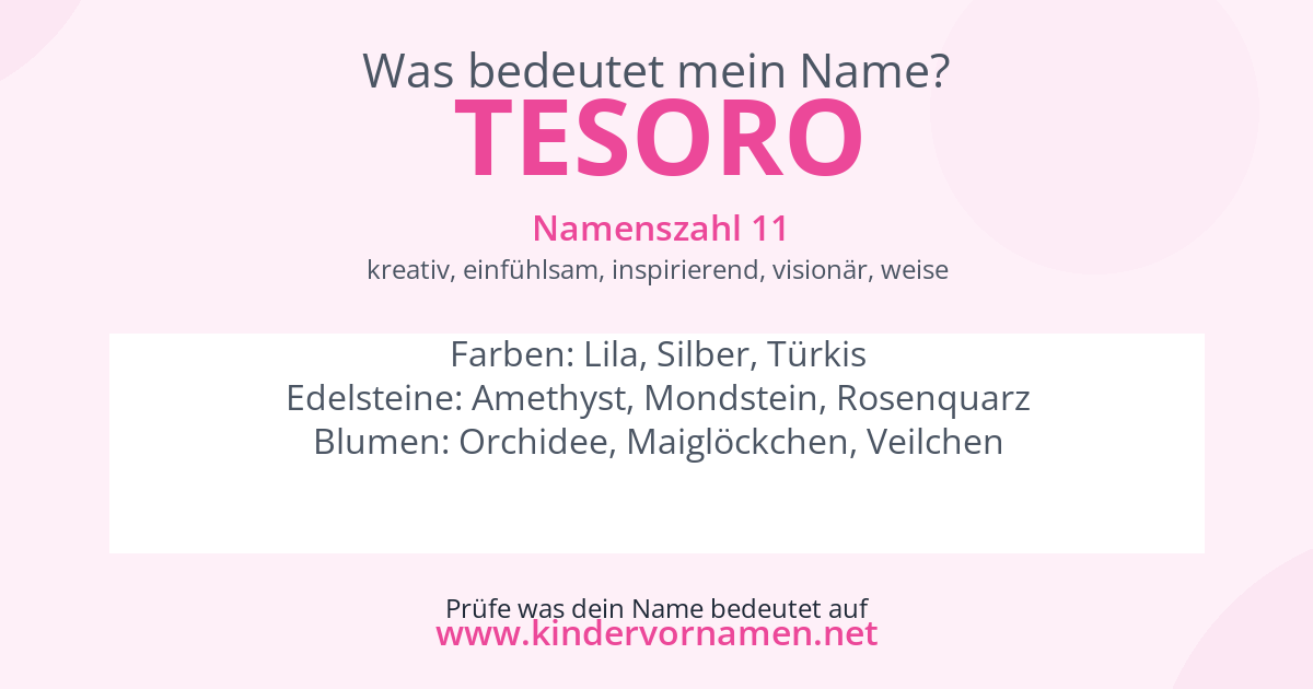 Was bedeutet der Name Tesoro?