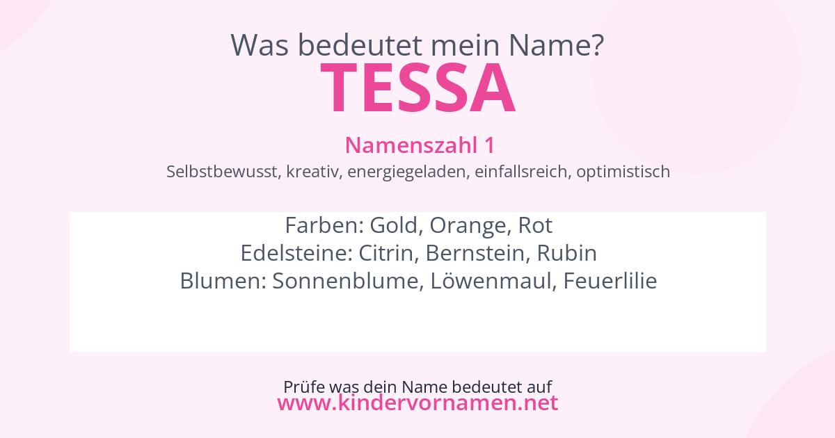 Was bedeutet der Name Tessa?