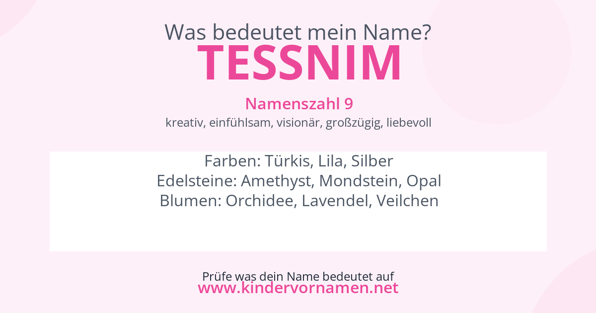 Was bedeutet der Name Tessnim?