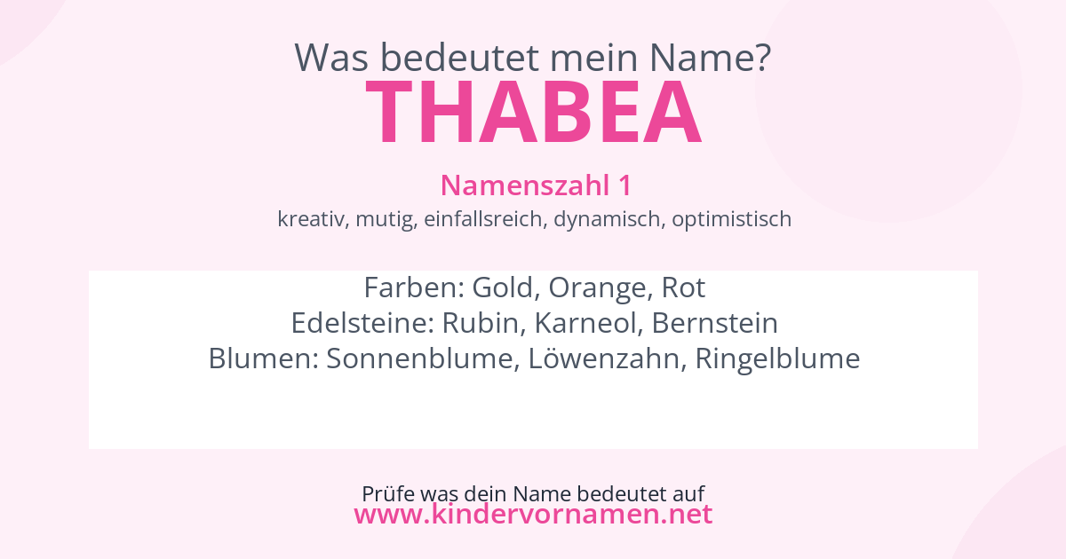 Was bedeutet der Name Thabea?