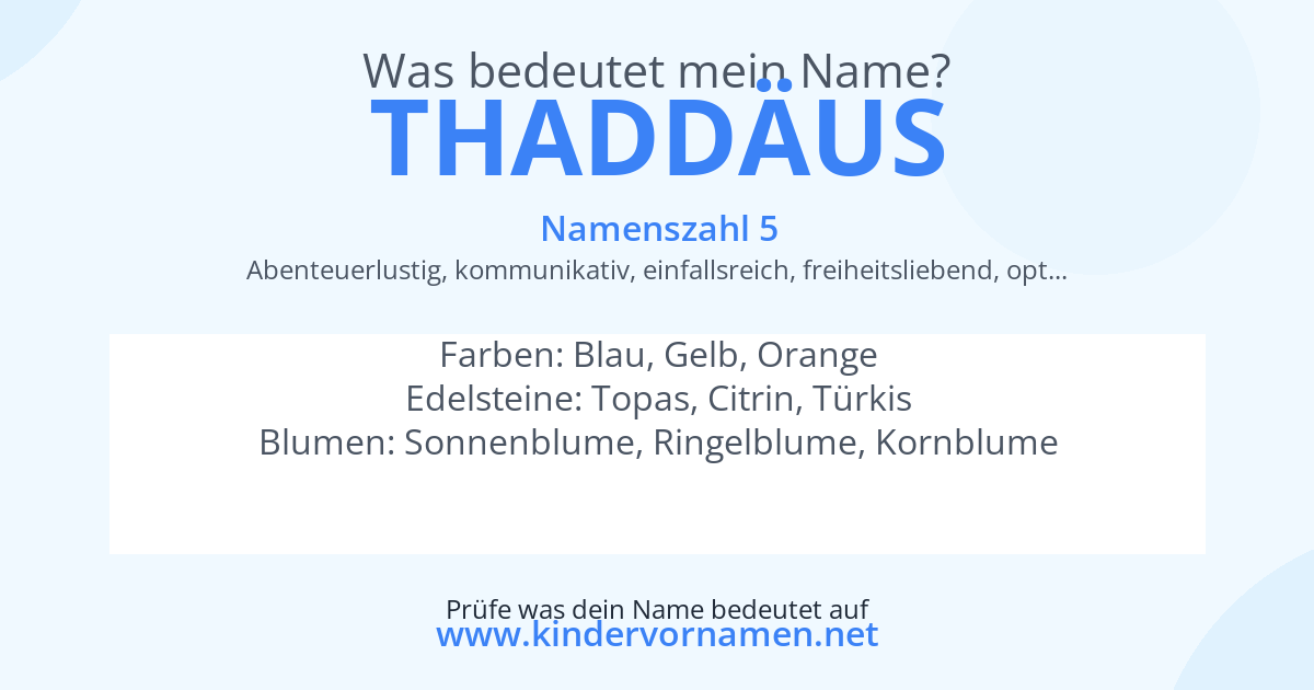 Was bedeutet der Name Thaddäus?