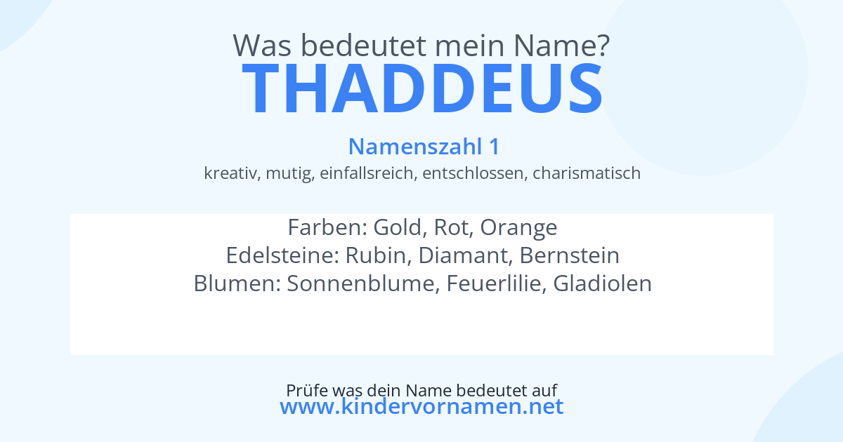 Was bedeutet der Name Thaddeus?