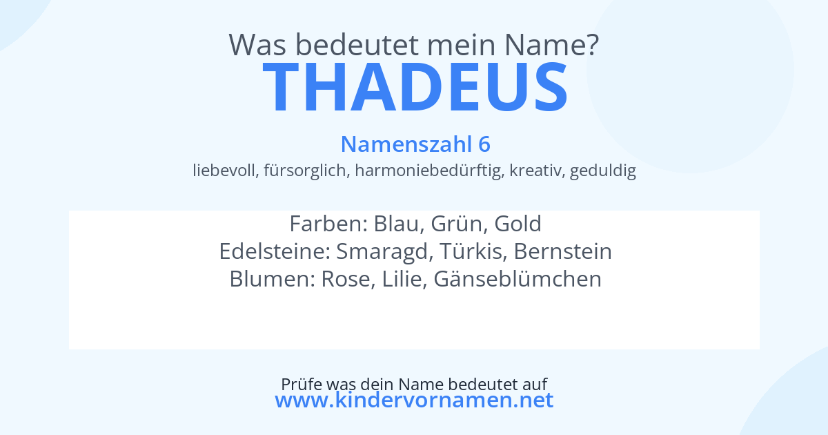 Was bedeutet der Name Thadeus?