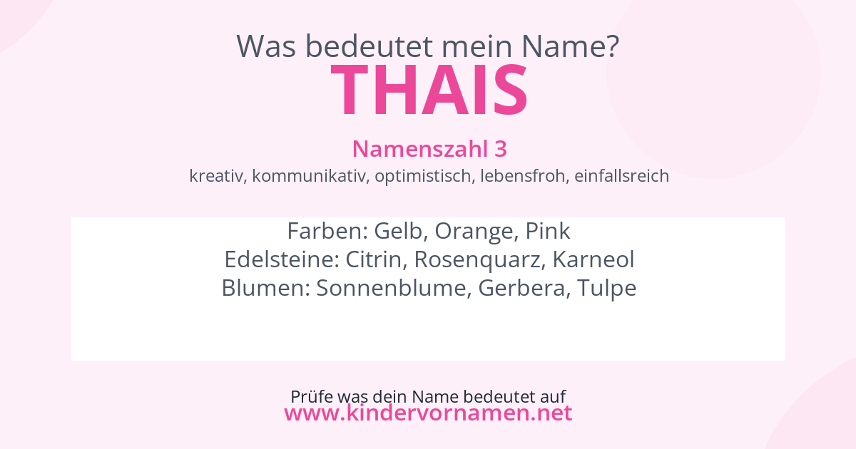 Was bedeutet der Name Thais?