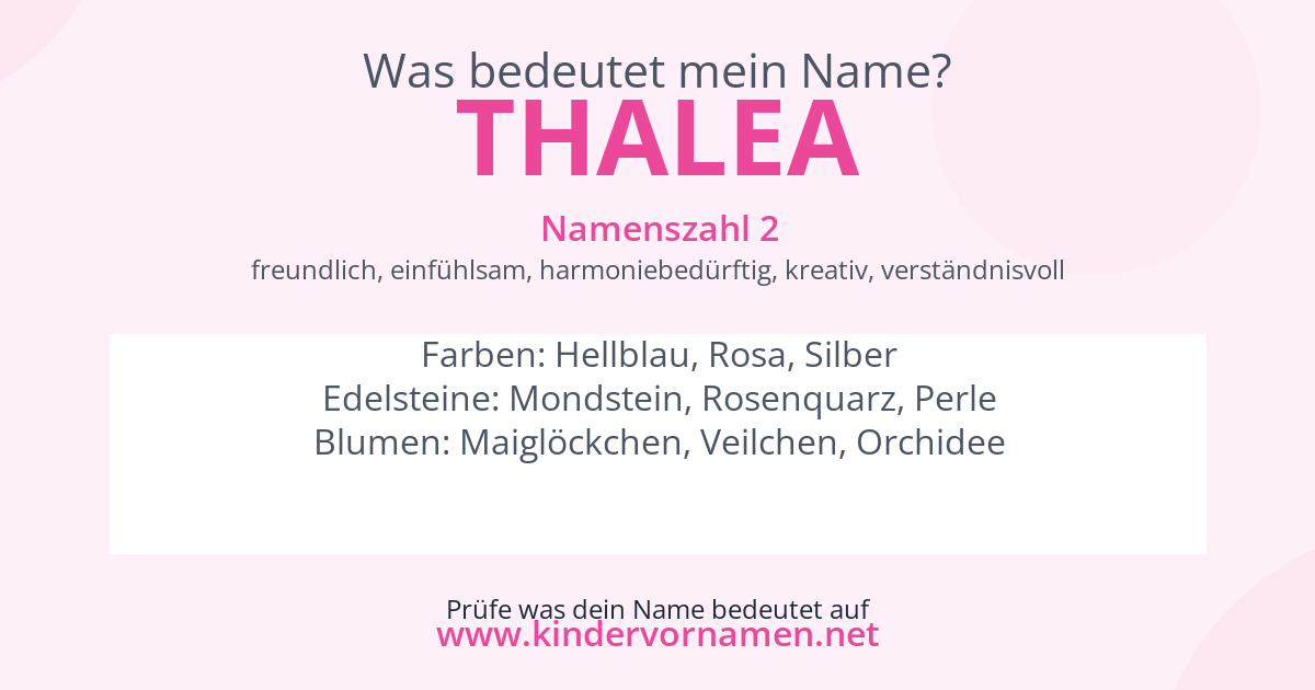 Was bedeutet der Name Thalea?