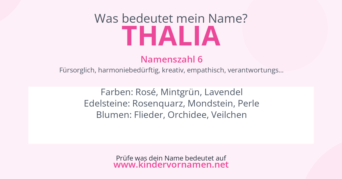 Was bedeutet der Name Thalia?