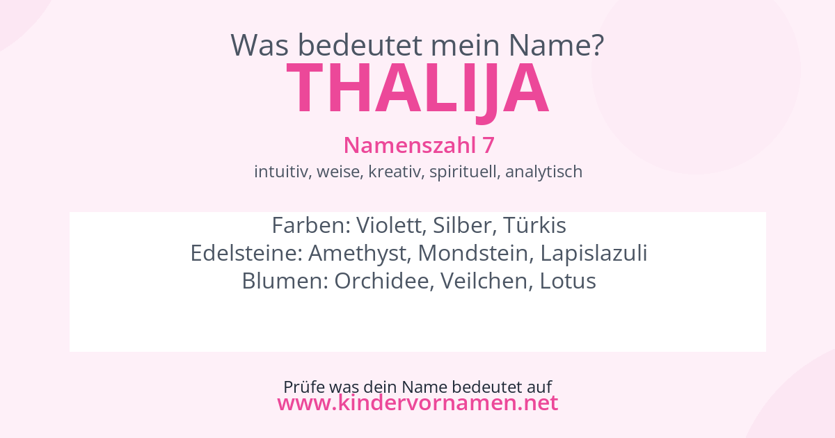 Was bedeutet der Name Thalija?