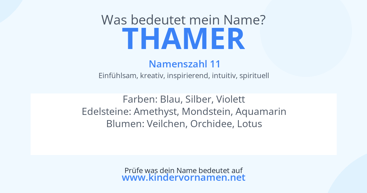 Was bedeutet der Name Thamer?