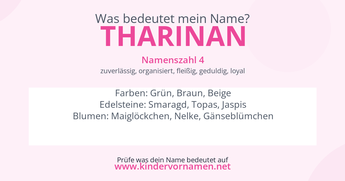 Was bedeutet der Name Tharinan?