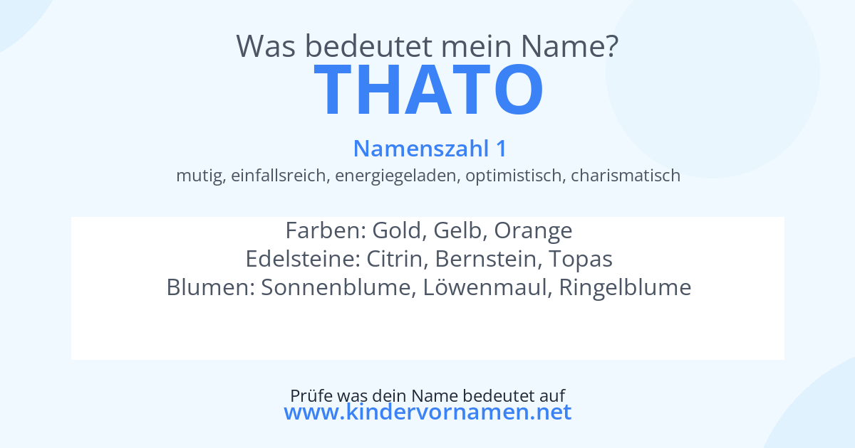 Was bedeutet der Name Thato?