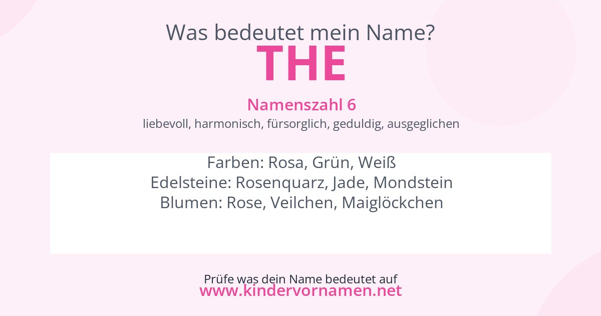 Was bedeutet der Name The?