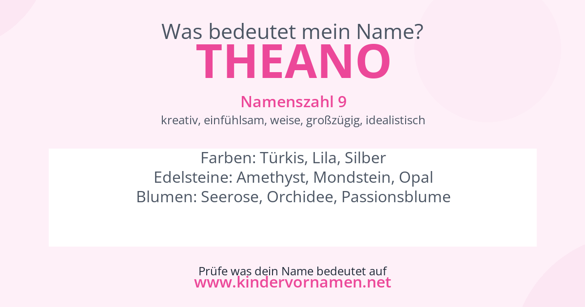 Was bedeutet der Name Theano?