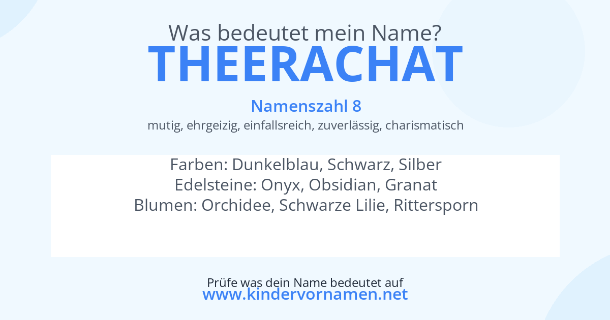 Was bedeutet der Name Theerachat?