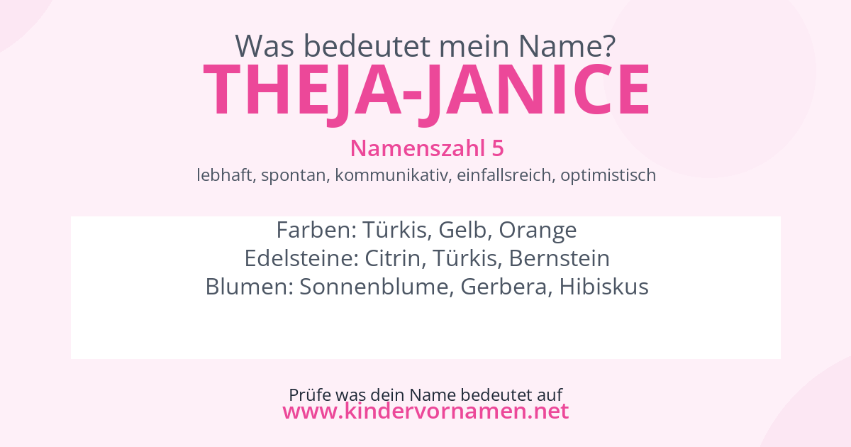Was bedeutet der Name Theja-Janice?