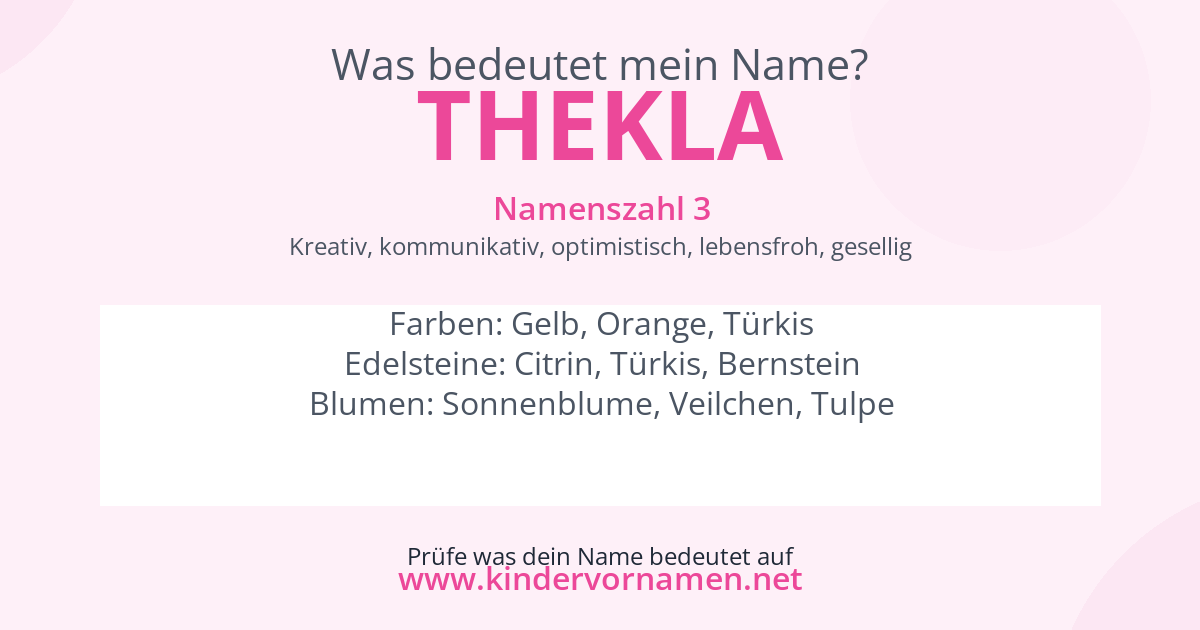 Was bedeutet der Name Thekla?