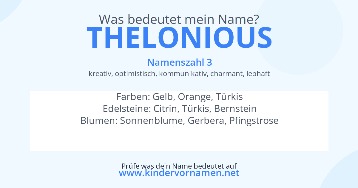 Was bedeutet der Name Thelonious?