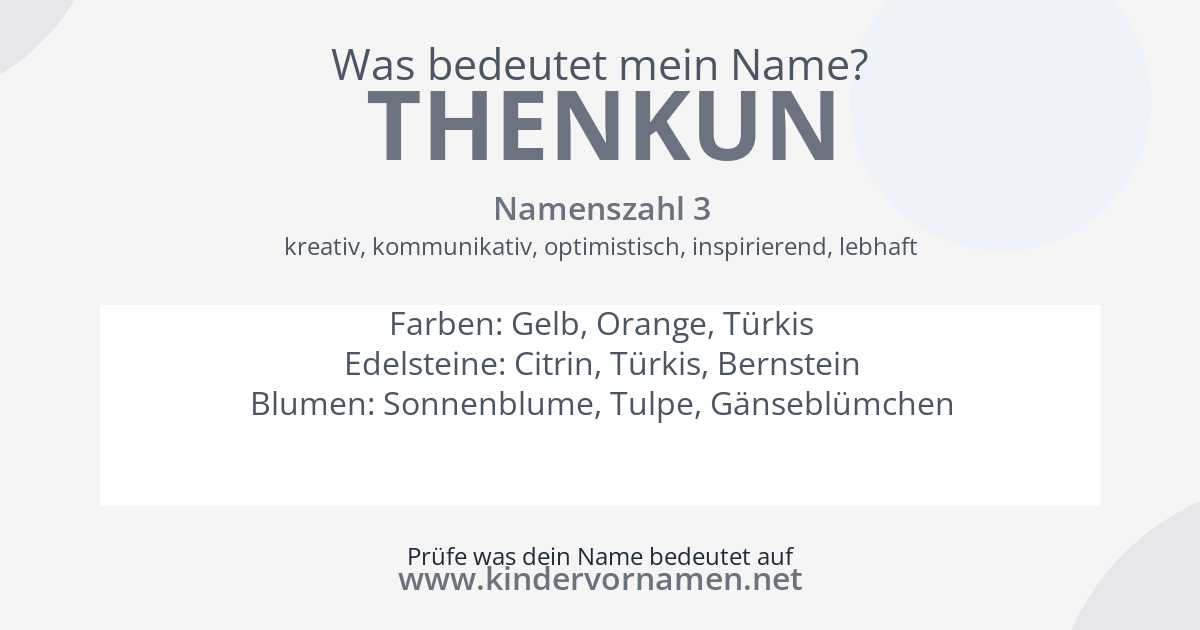 Was bedeutet der Name Thenkun?
