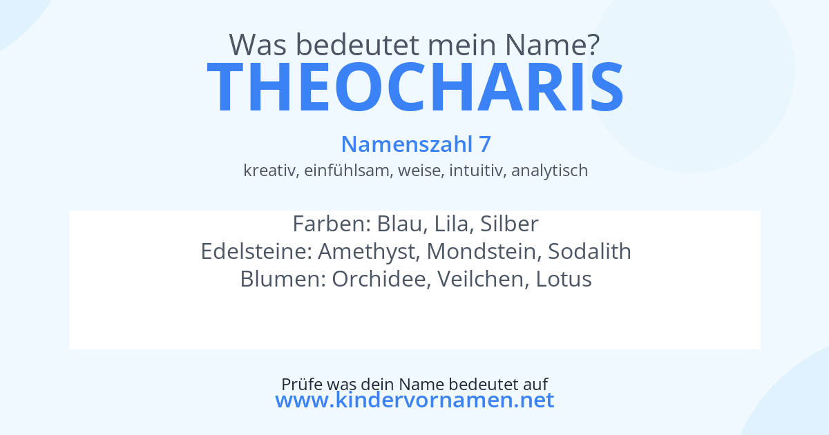 Was bedeutet der Name Theocharis?