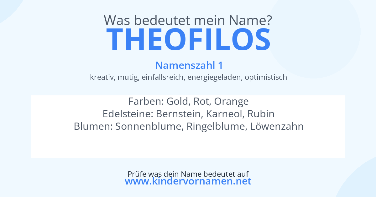 Was bedeutet der Name Theofilos?