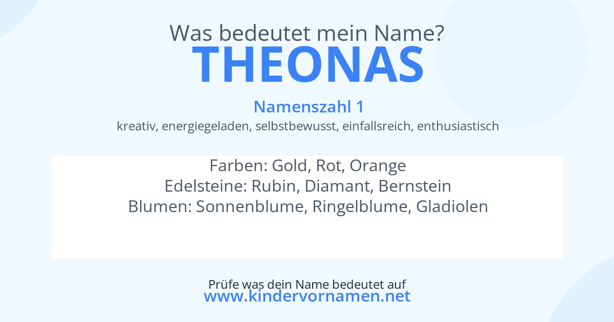 Was bedeutet der Name Theonas?
