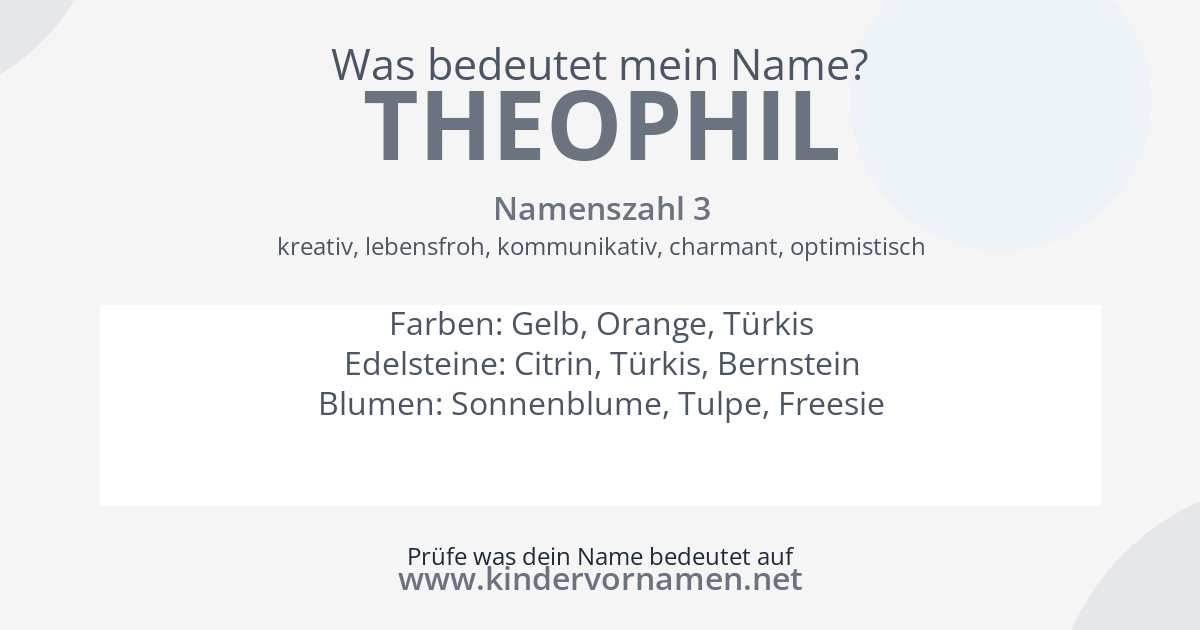 Was bedeutet der Name Theophil?