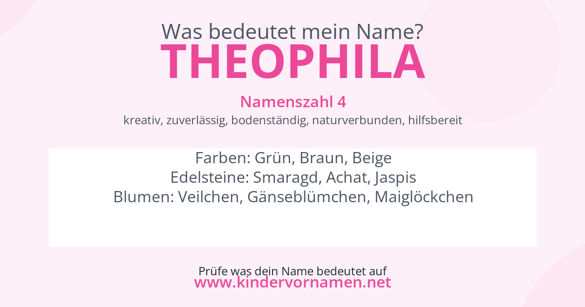 Was bedeutet der Name Theophila?