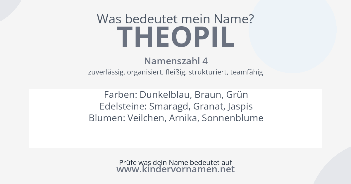 Was bedeutet der Name Theopil?