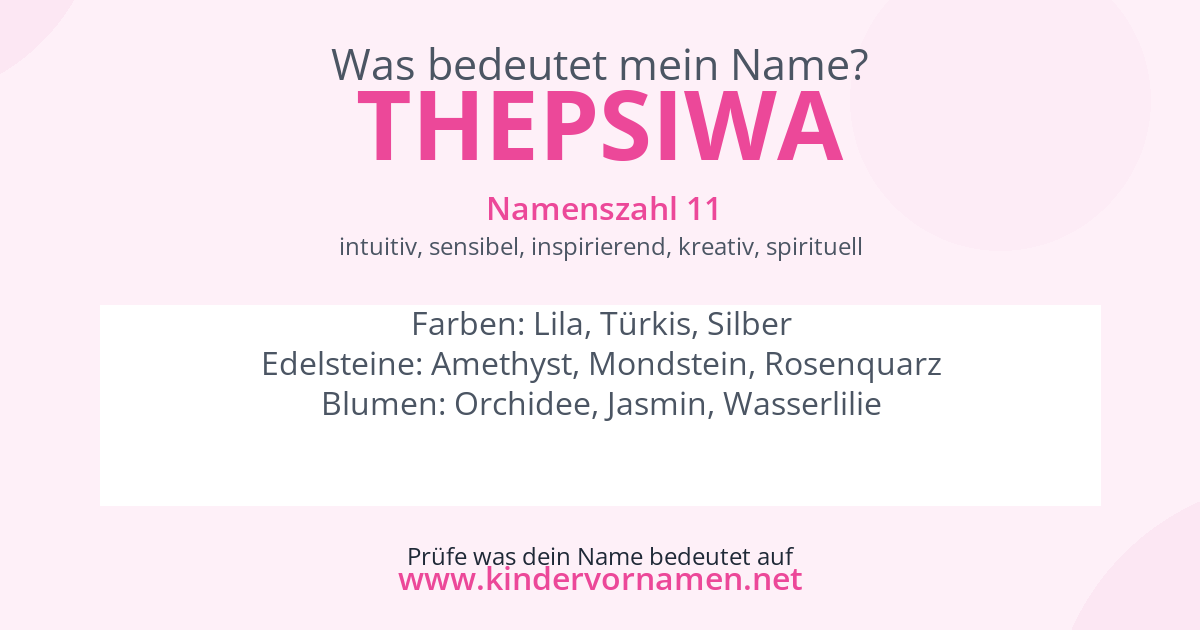 Was bedeutet der Name Thepsiwa?