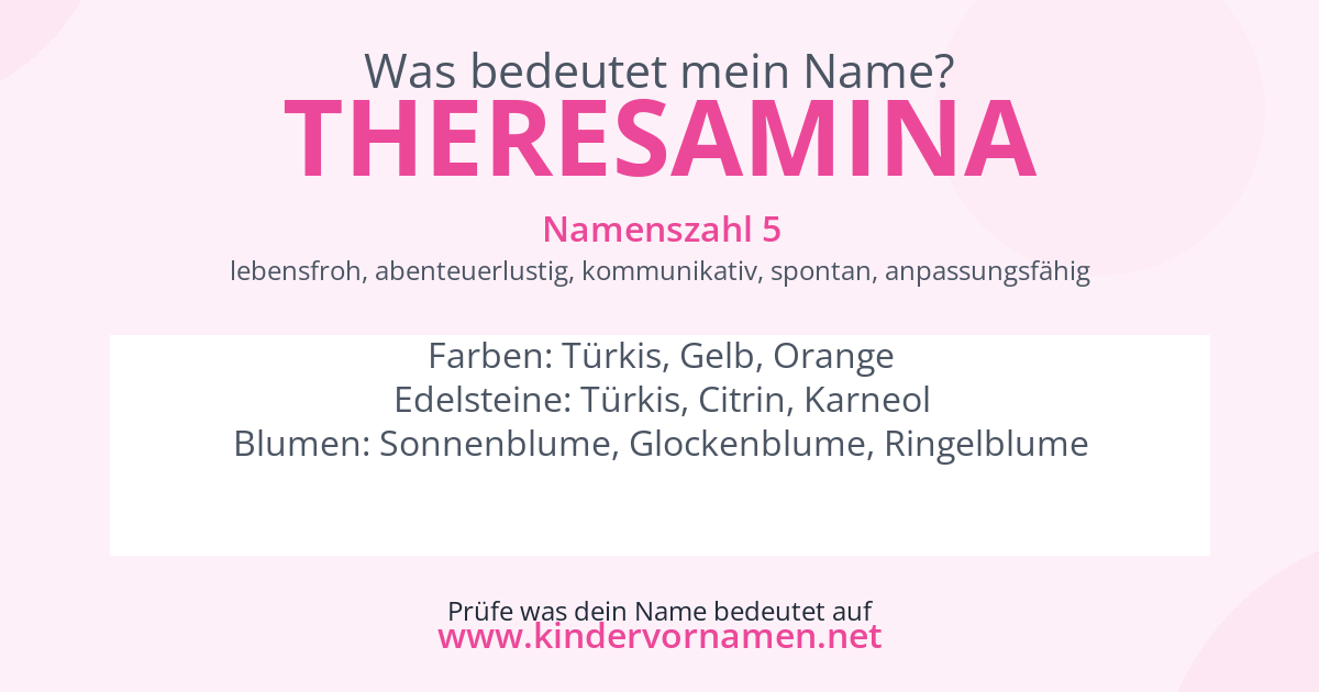 Was bedeutet der Name Theresamina?
