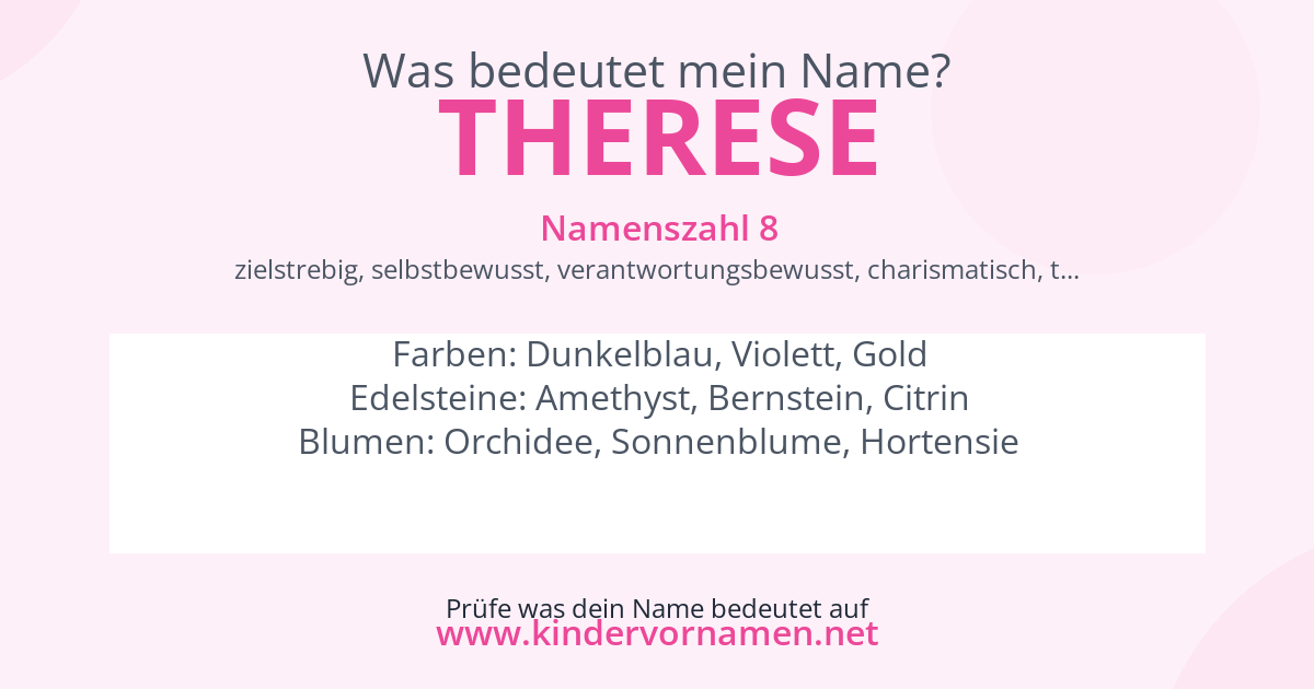 Was bedeutet der Name Therese?