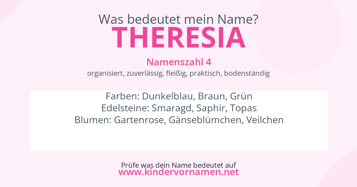 Was bedeutet der Name Theresia?