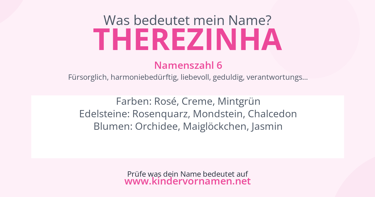 Was bedeutet der Name Therezinha?