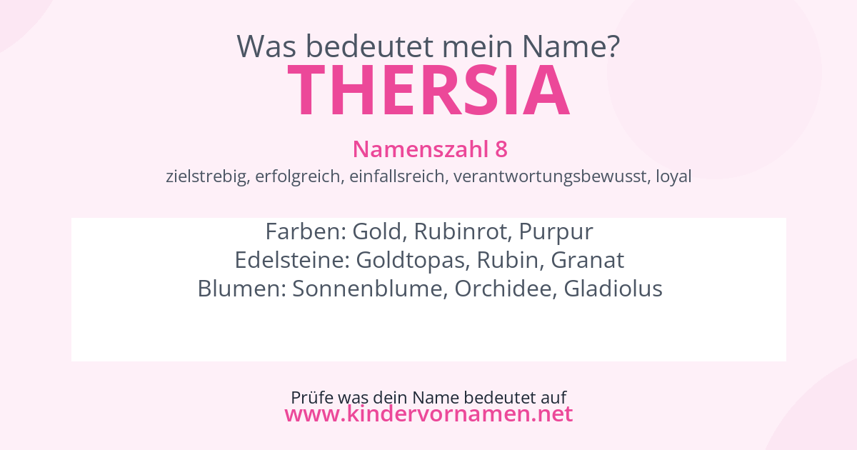 Was bedeutet der Name Thersia?