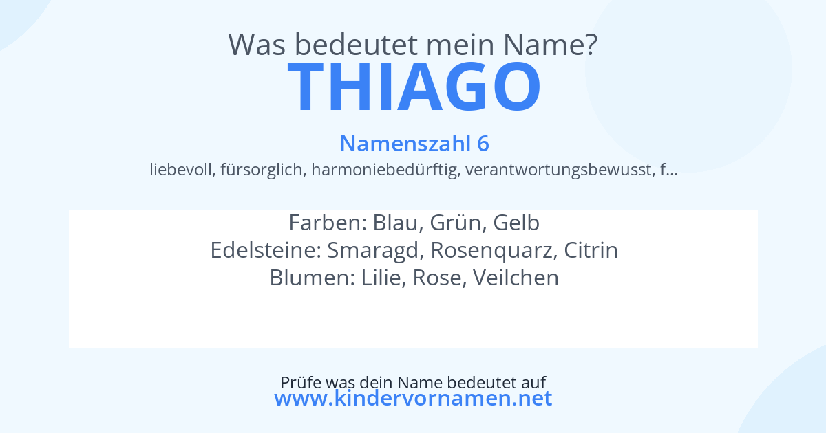 Was bedeutet der Name Thiago?