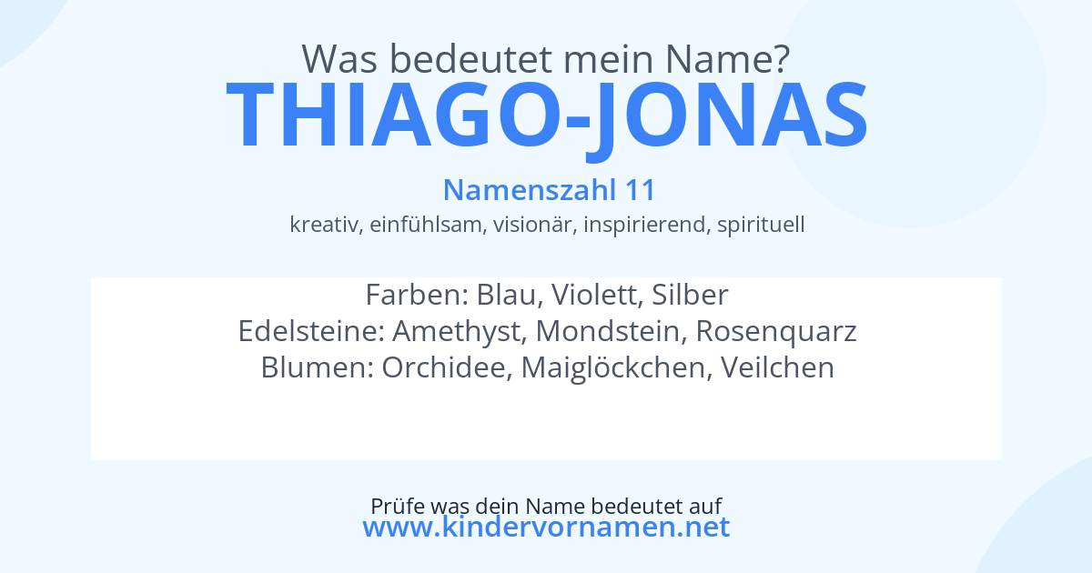 Was bedeutet der Name Thiago-Jonas?