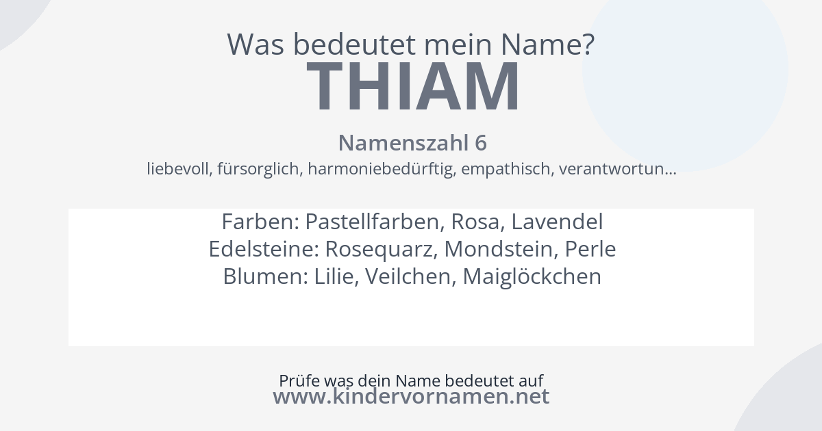 Was bedeutet der Name Thiam?