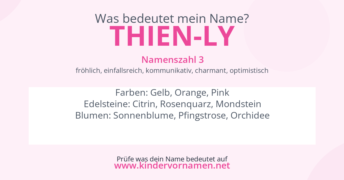 Was bedeutet der Name Thien-Ly?