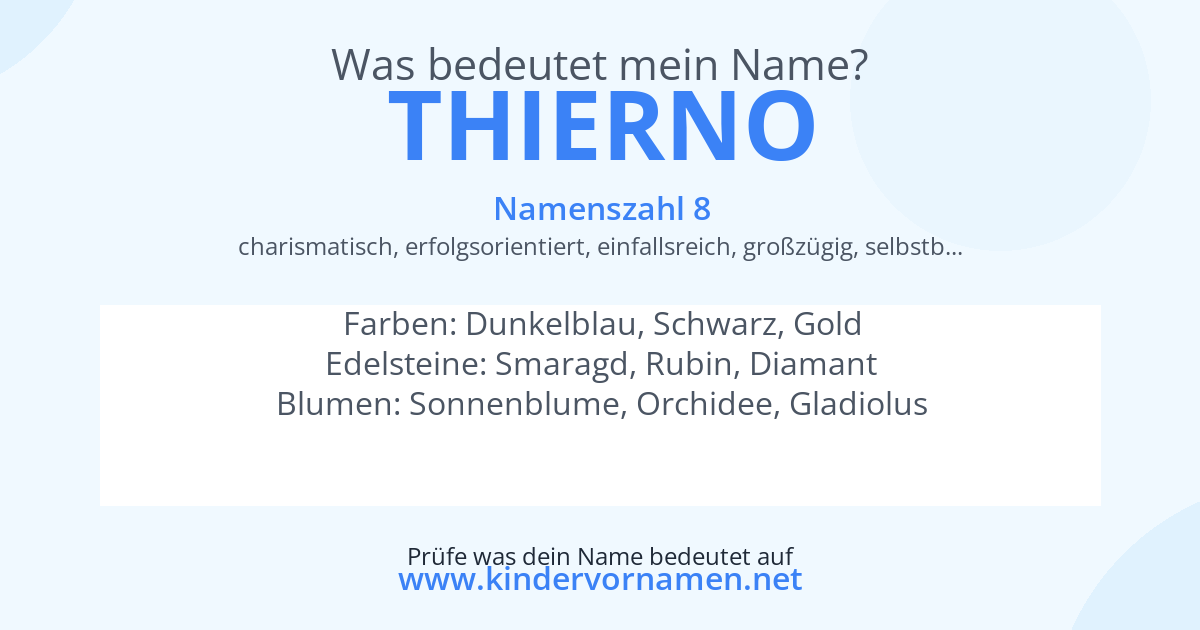 Was bedeutet der Name Thierno?
