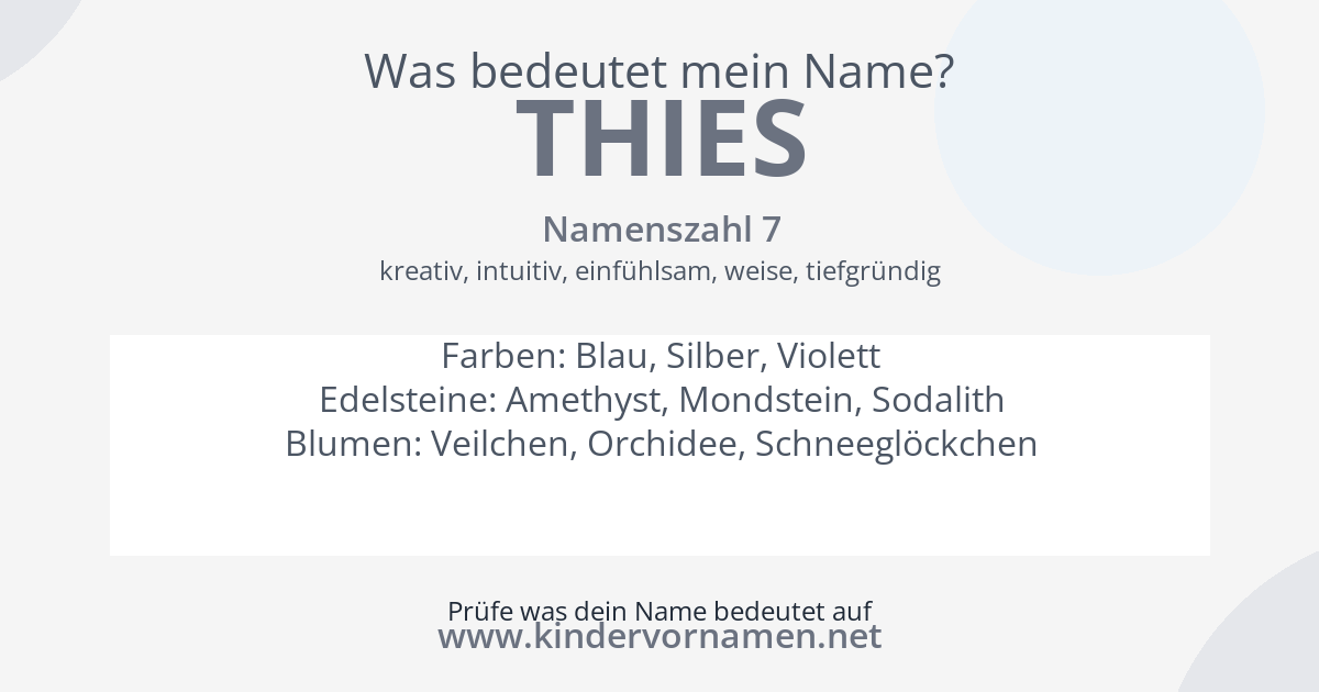 Was bedeutet der Name Thies?