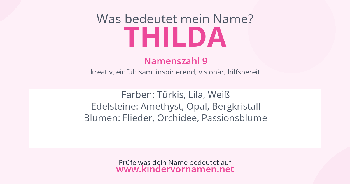 Was bedeutet der Name Thilda?