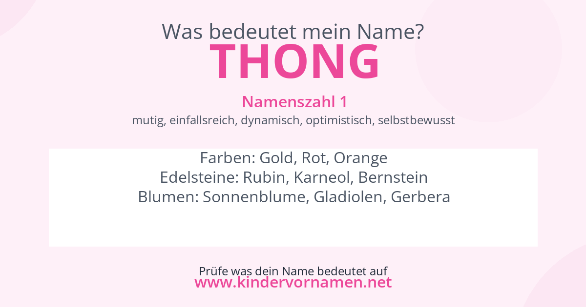 Was bedeutet der Name Thong?