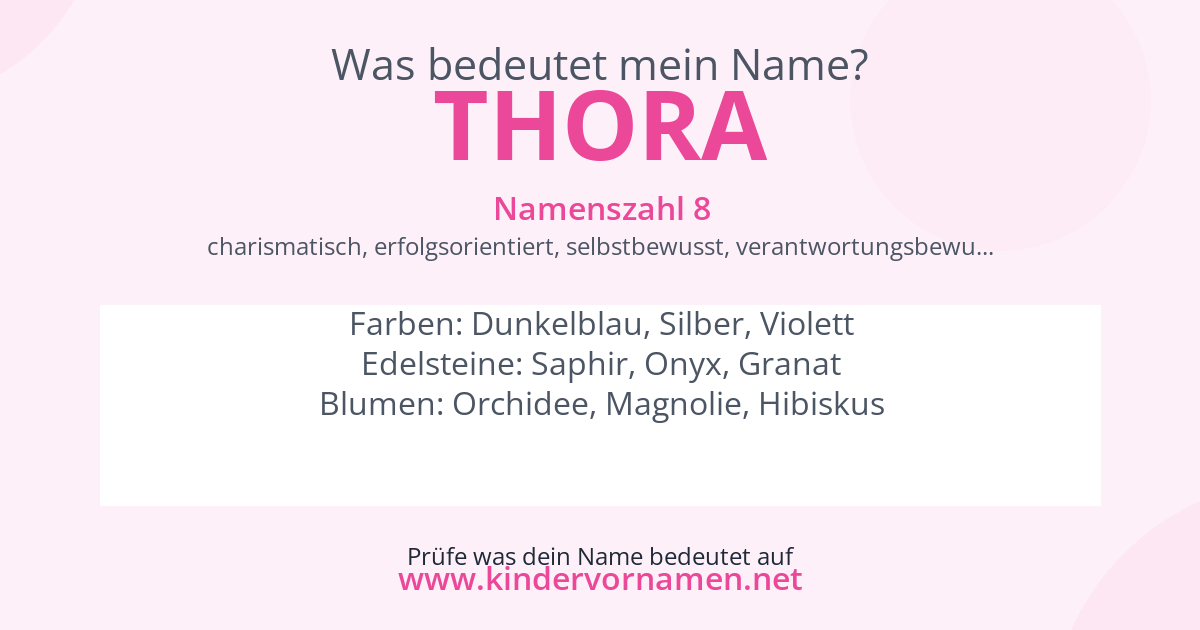 Was bedeutet der Name Thora?