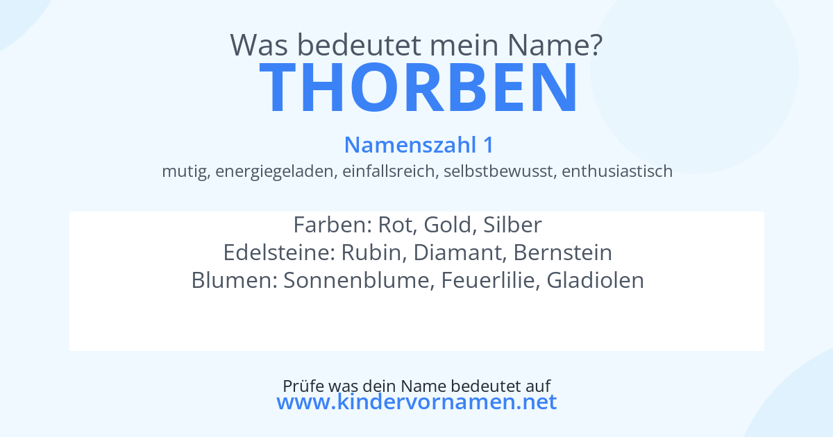 Was bedeutet der Name Thorben?