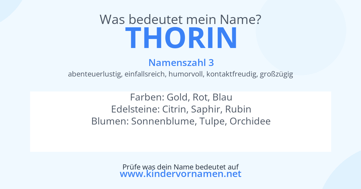 Was bedeutet der Name Thorin?